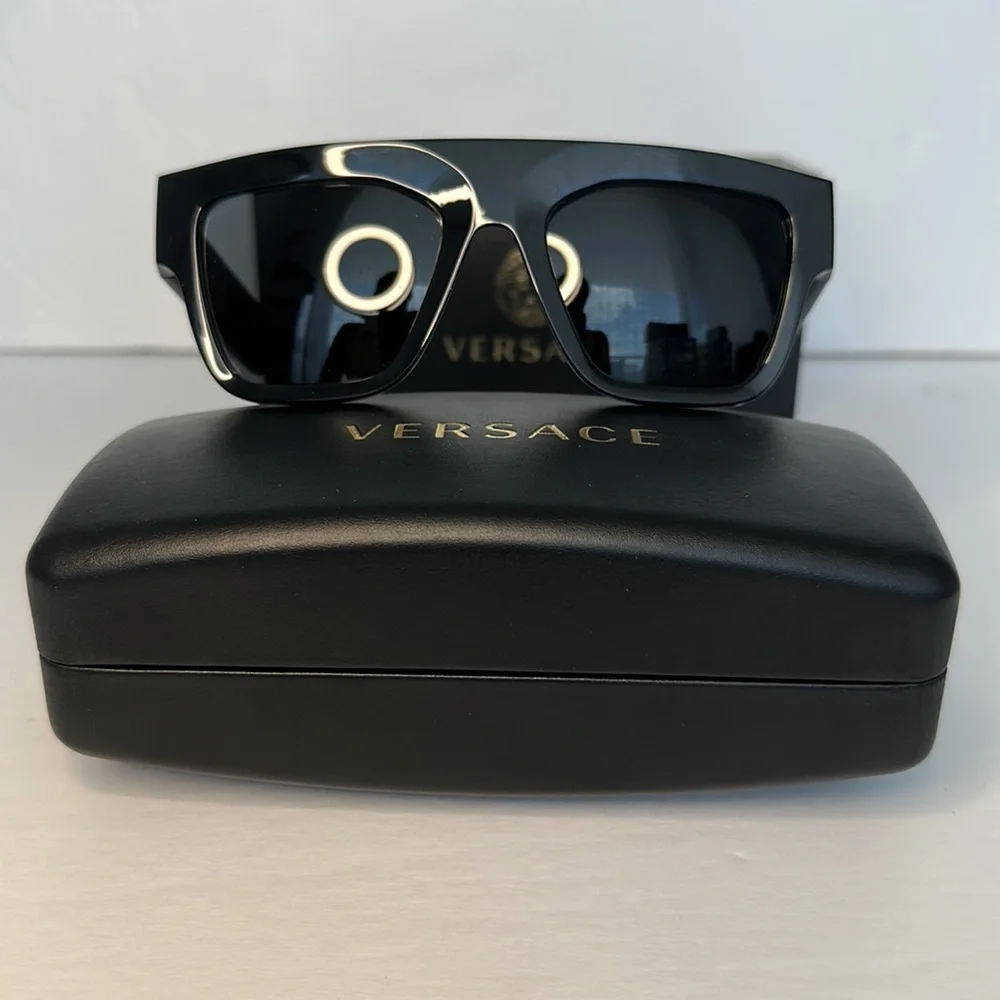 New Versace 4430U Sunglasses GB1/81 - Black - Polar Dark Grey
